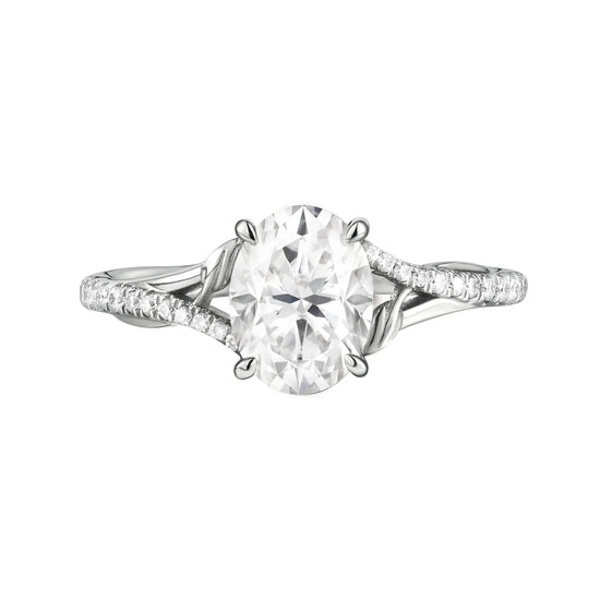 Moissanite Twisted Leaf Engagement Ring - GemsMagic - GemsMagic