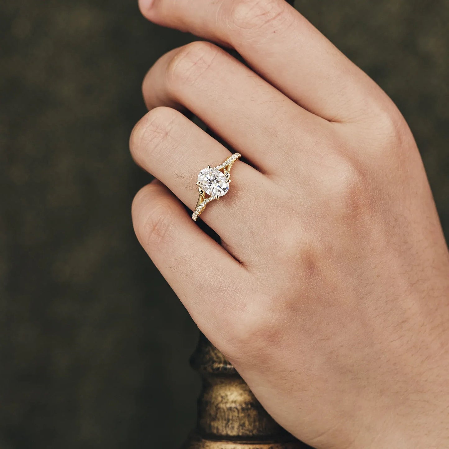 Moissanite Twisted Leaf Engagement Ring - GemsMagic - GemsMagic