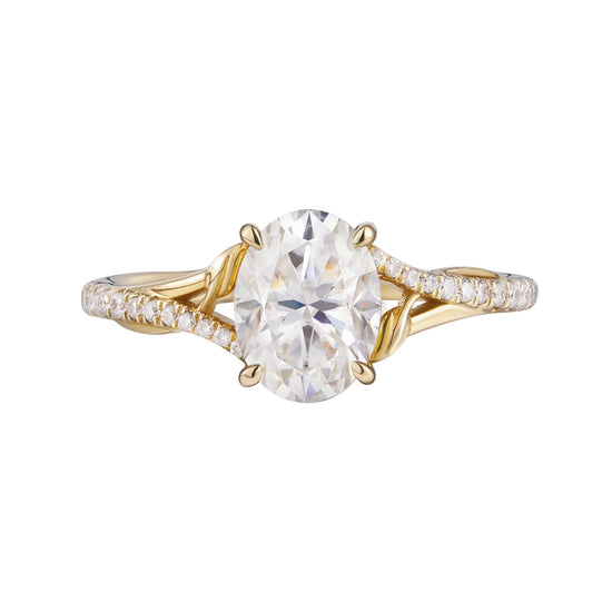 Moissanite Twisted Leaf Engagement Ring - GemsMagic - GemsMagic