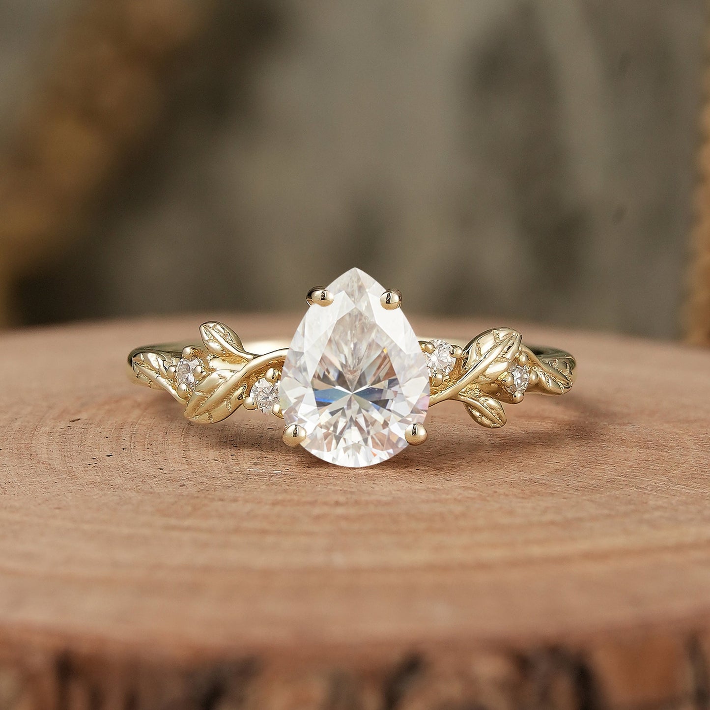 Moissanite Vintage Gold Engagement Ring - Sloane - GemsMagic