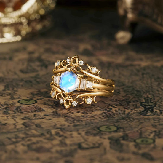 Moonstone Ring Set - Catherine - GemsMagic - GemsMagic