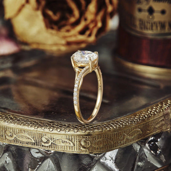 Moissanite Twisted Leaf Engagement Ring