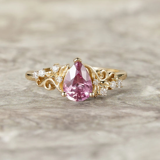 Natural Padparadscha Engagement Ring - Lumi - GemsMagic