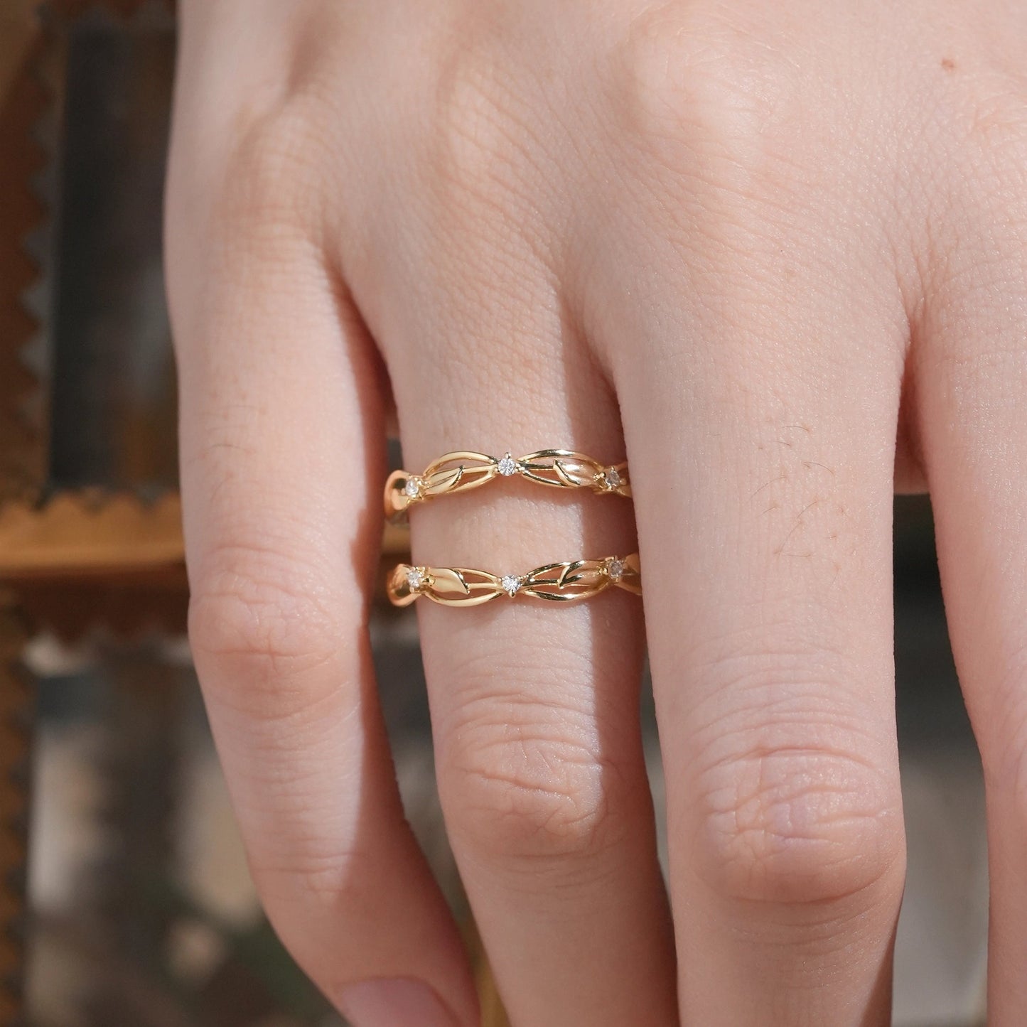 Nature Garden Inspired Moissanite Enhancer Ring - Beatrix - GemsMagic