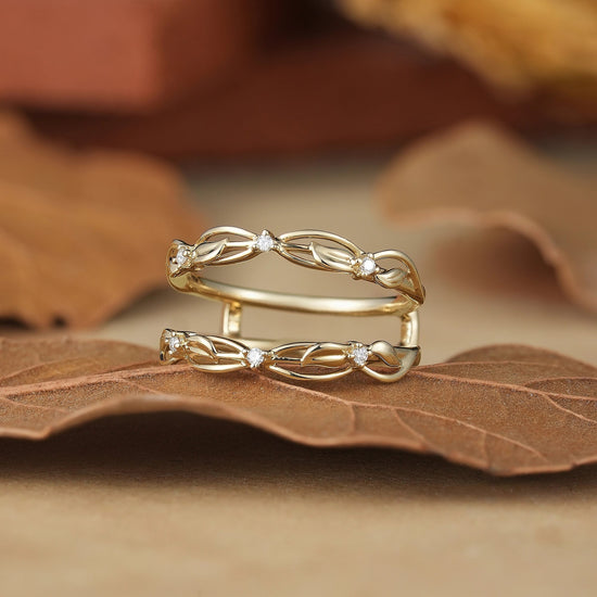 Nature Garden Inspired Moissanite Enhancer Ring - Beatrix - GemsMagic