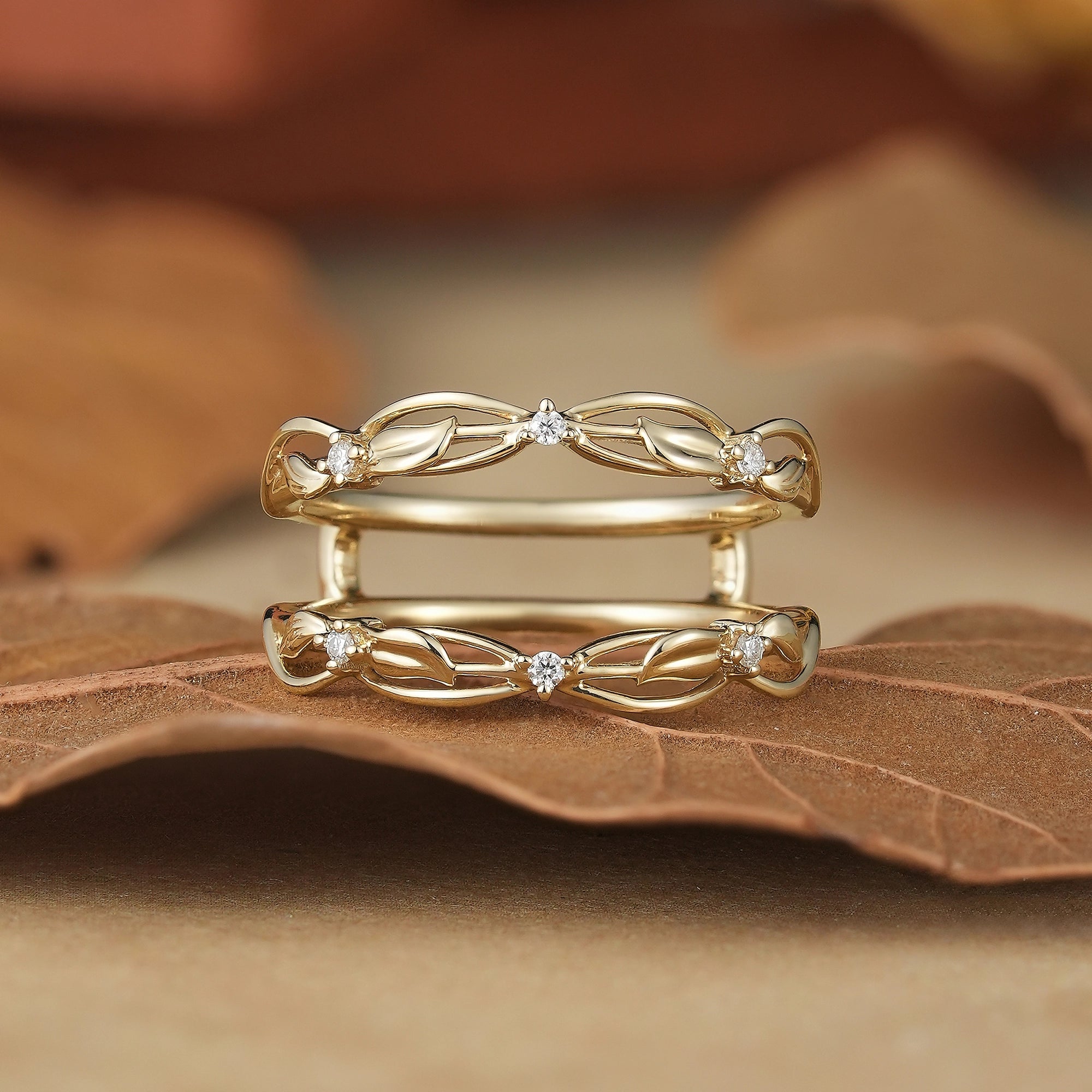 Nature Garden Inspired Moissanite Enhancer Ring - Beatrix - GemsMagic