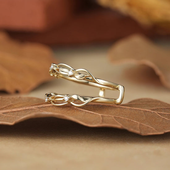 Nature Garden Inspired Moissanite Enhancer Ring - Beatrix - GemsMagic