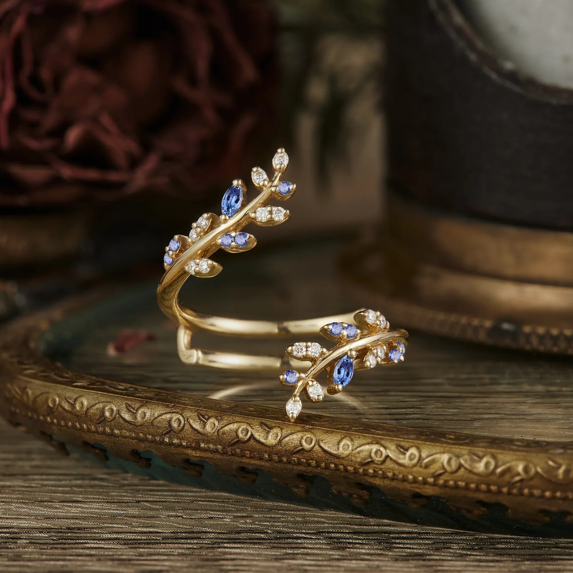 Nature inspired Enhancer Wedding Band - Aphrodite - GemsMagic - GemsMagic