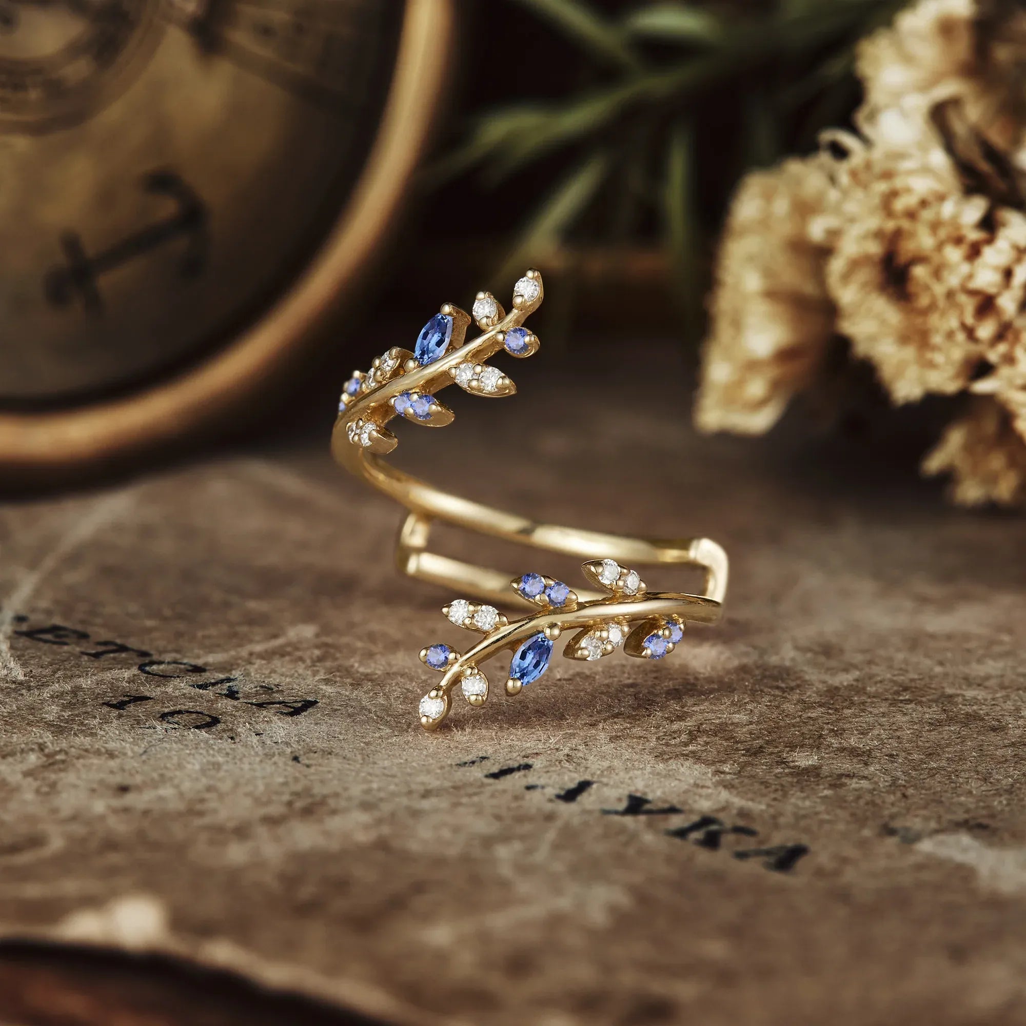 Nature inspired Enhancer Wedding Band - Aphrodite - GemsMagic - GemsMagic