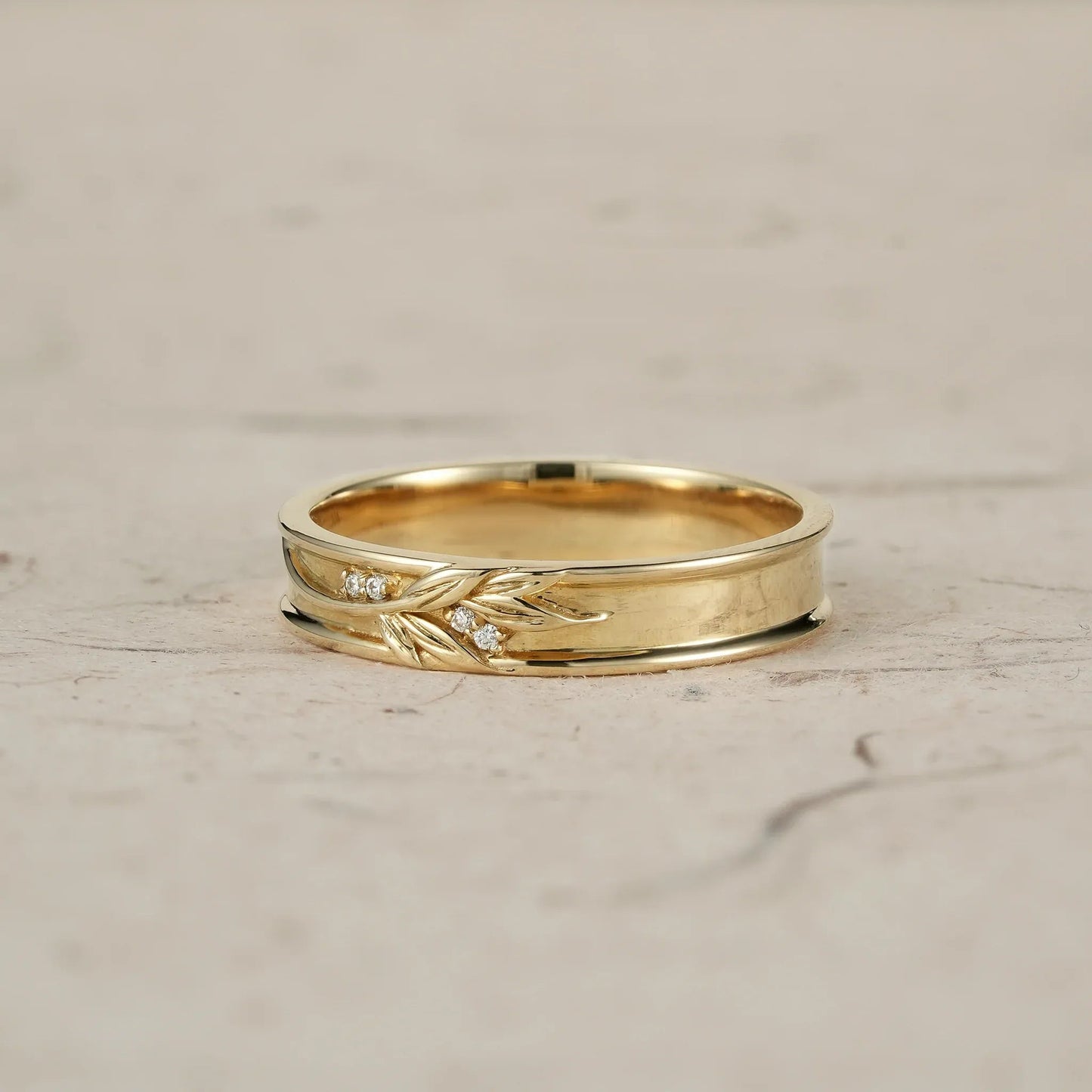 Nature - Inspired Men's Band with Moissanite - Bennett - GemsMagic