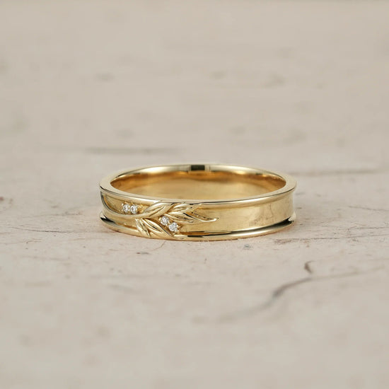 Nature - Inspired Men's Band with Moissanite - Bennett - GemsMagic