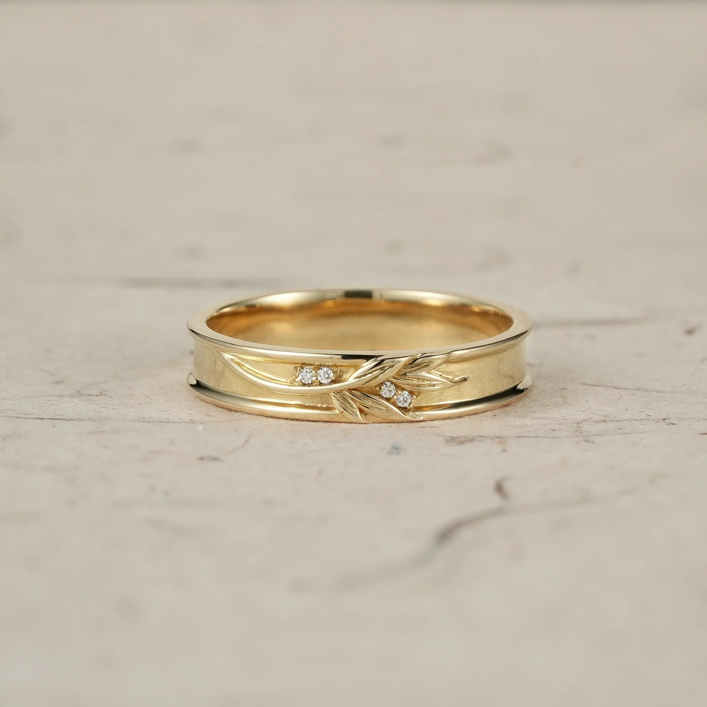 Nature - Inspired Men's Band with Moissanite - Bennett - GemsMagic