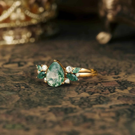 Nature Inspired Moss Agate Ring - GemsMagic - GemsMagic