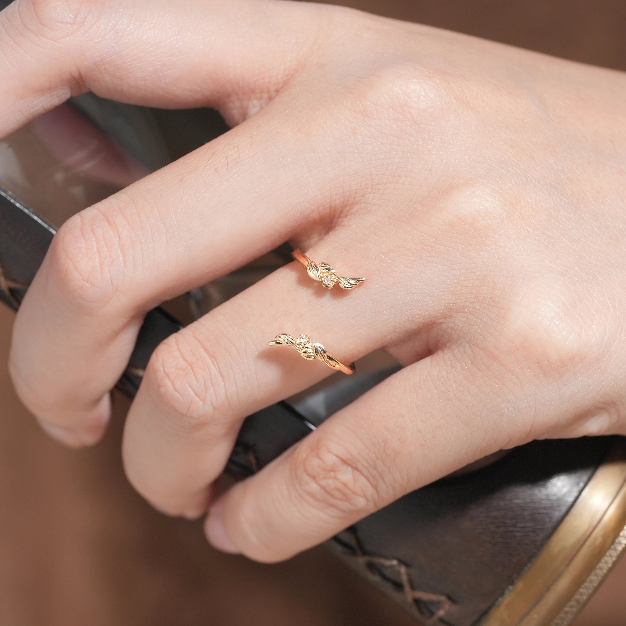 Nature Inspired Vine Floral Moissanite Enhancer Wedding Band - Chloe - GemsMagic