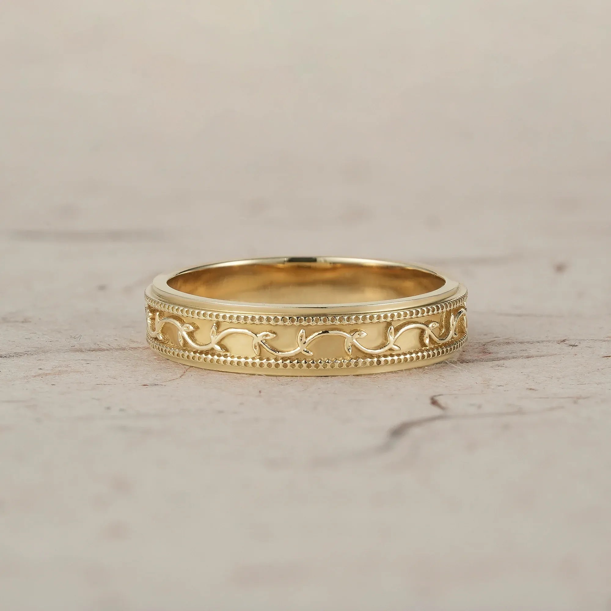 Nature Inspired Vine Men's Band - Aaron - GemsMagic