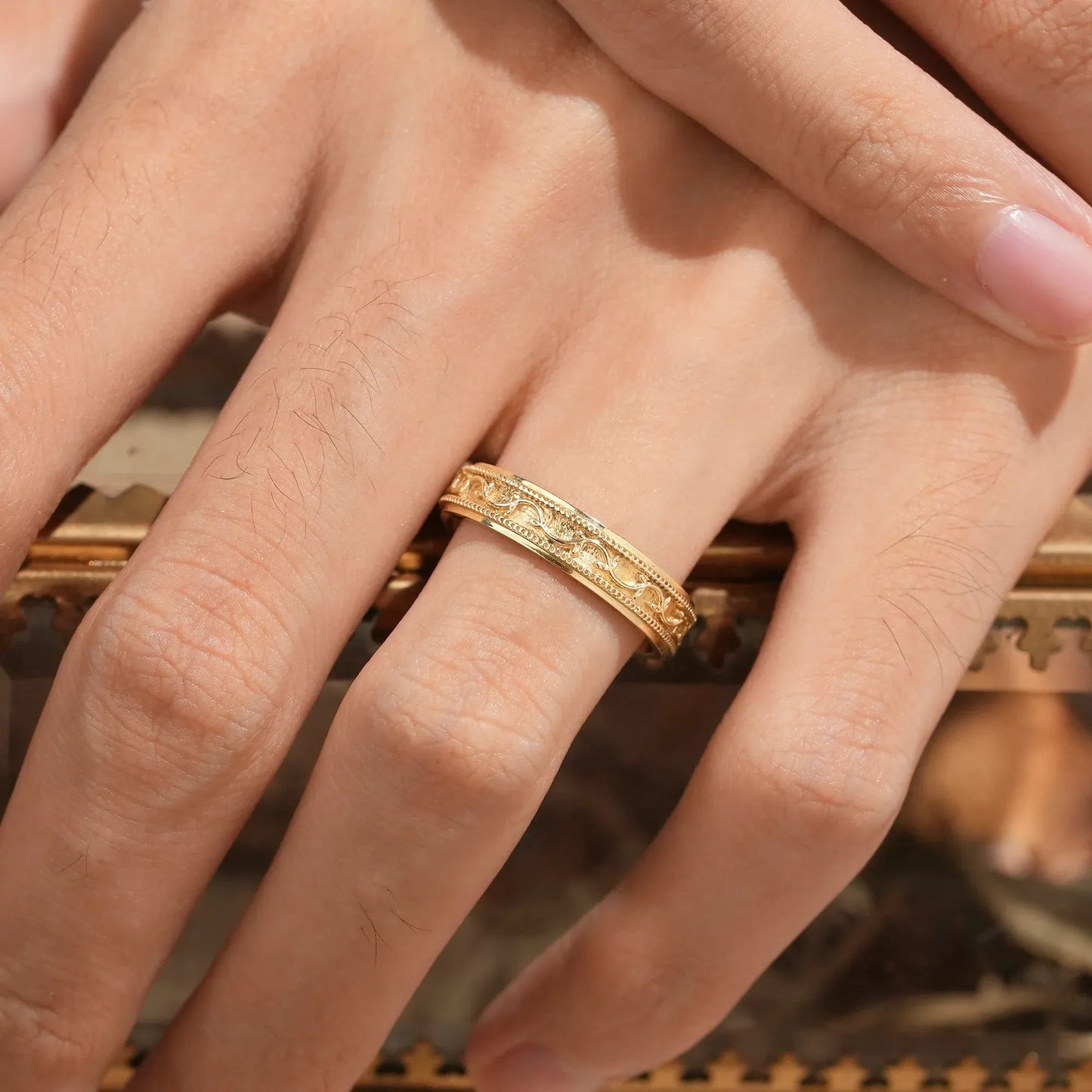 Nature Inspired Vine Men's Band - Aaron - GemsMagic