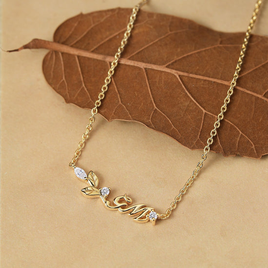 Nature’s Embrace: Custom Initial Necklace - GemsMagic