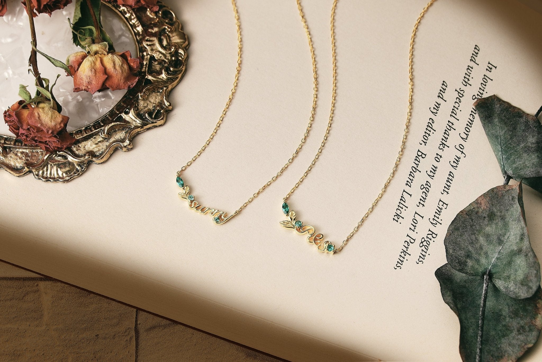 Nature’s Embrace: Custom Initial Necklace - GemsMagic