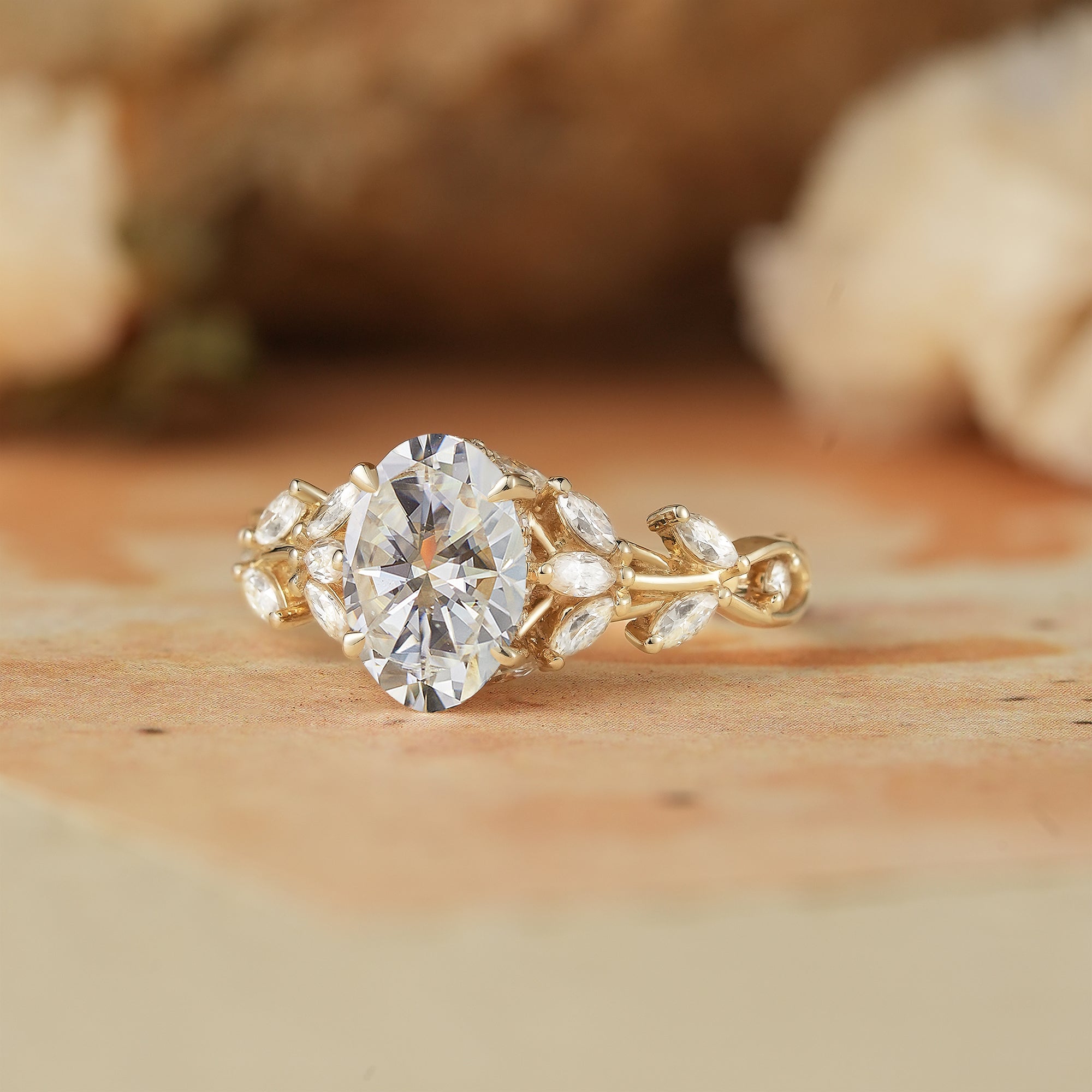 Oval Moissanite Engagement Ring - Calista - GemsMagic