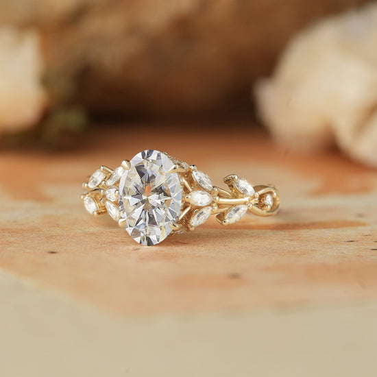 Oval Moissanite Engagement Ring - Calista - GemsMagic