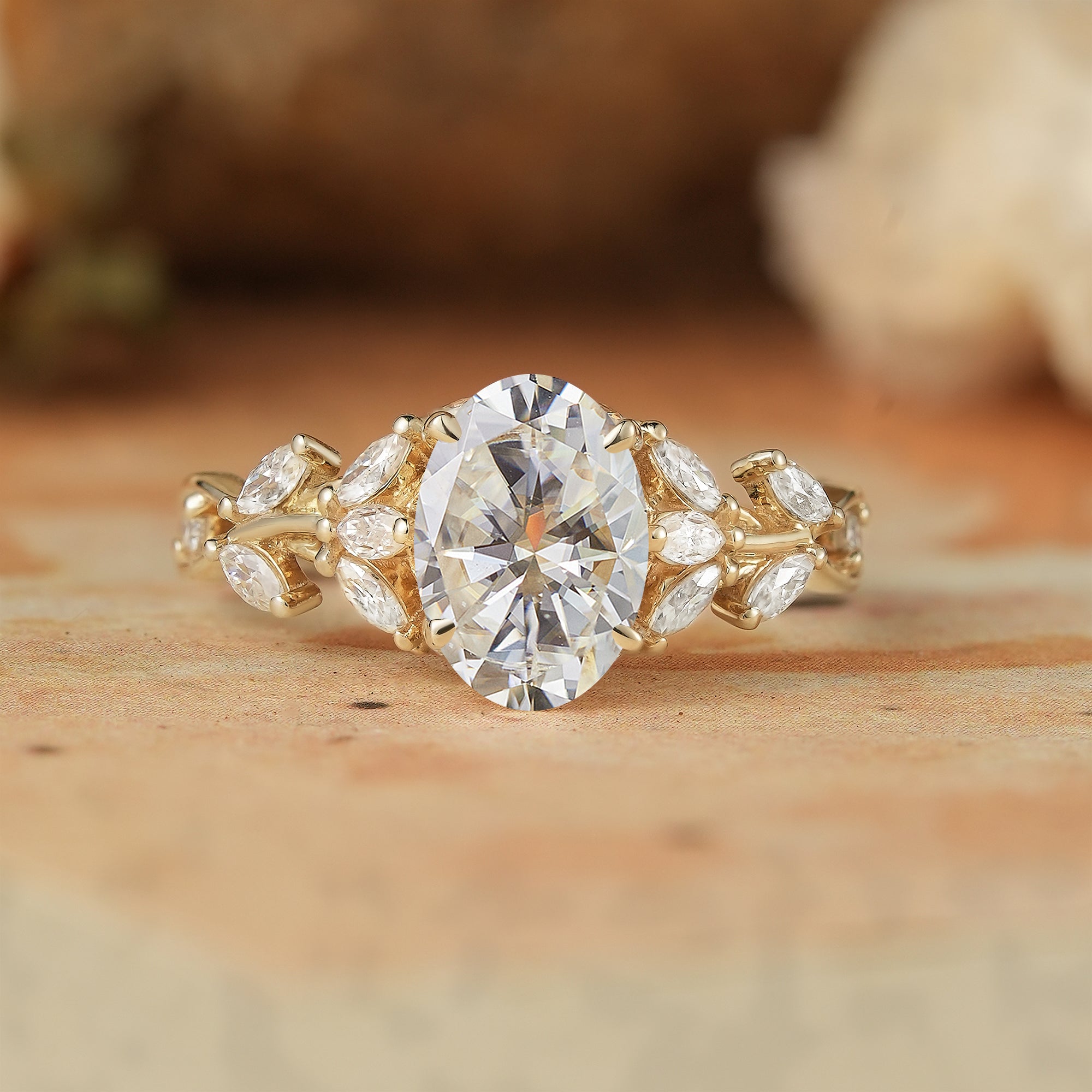 Oval Moissanite Engagement Ring - Calista - GemsMagic