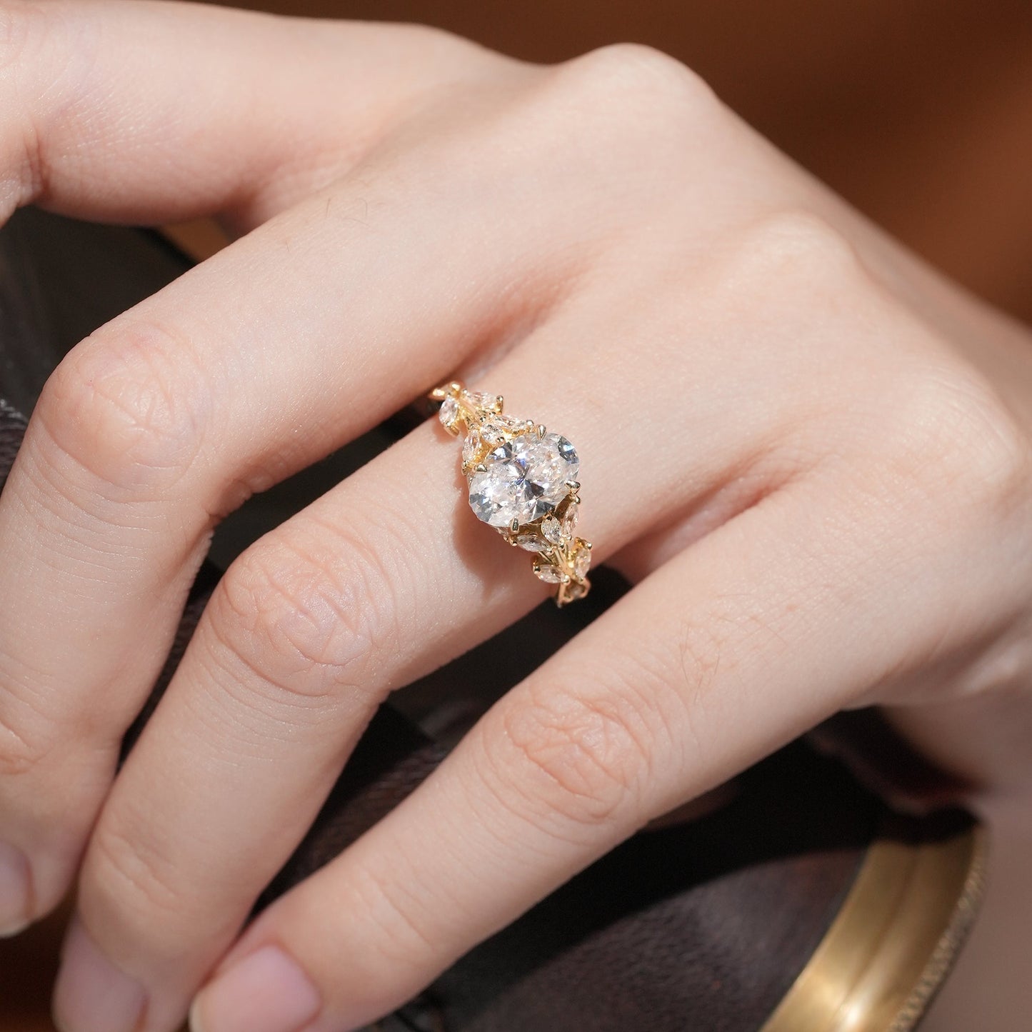 Oval Moissanite Engagement Ring - Calista - GemsMagic