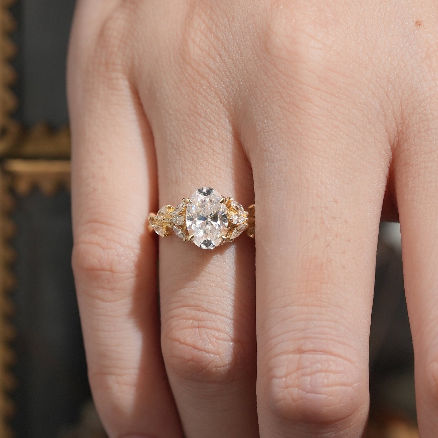 Oval Moissanite Engagement Ring - Calista - GemsMagic