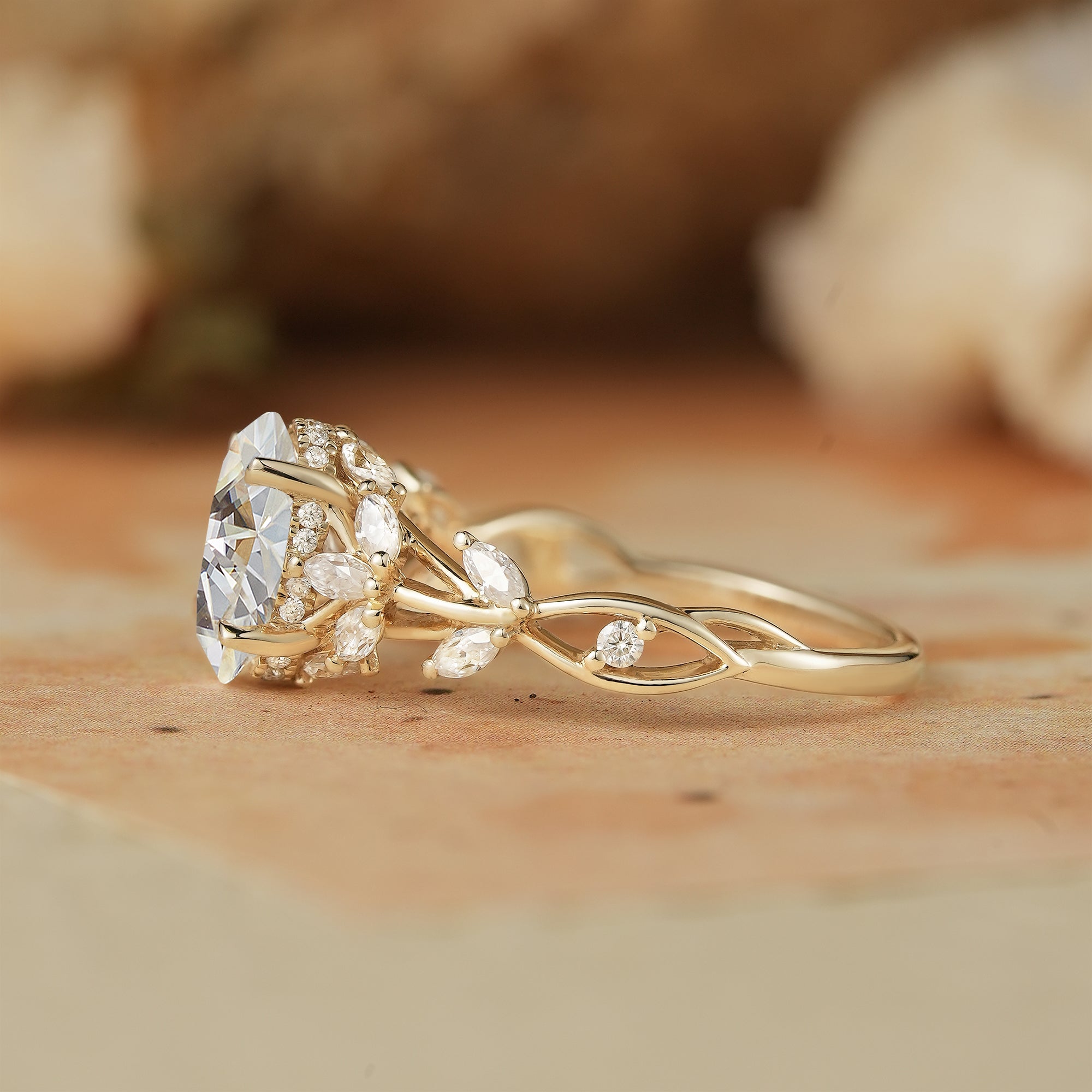 Oval Moissanite Engagement Ring - Calista - GemsMagic