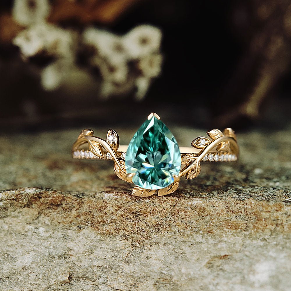 Pear Green Moissanite Engagement Ring for Shane Lavallee - GemsMagic