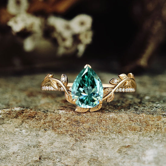Pear Green Moissanite Engagement Ring for Shane Lavallee - GemsMagic