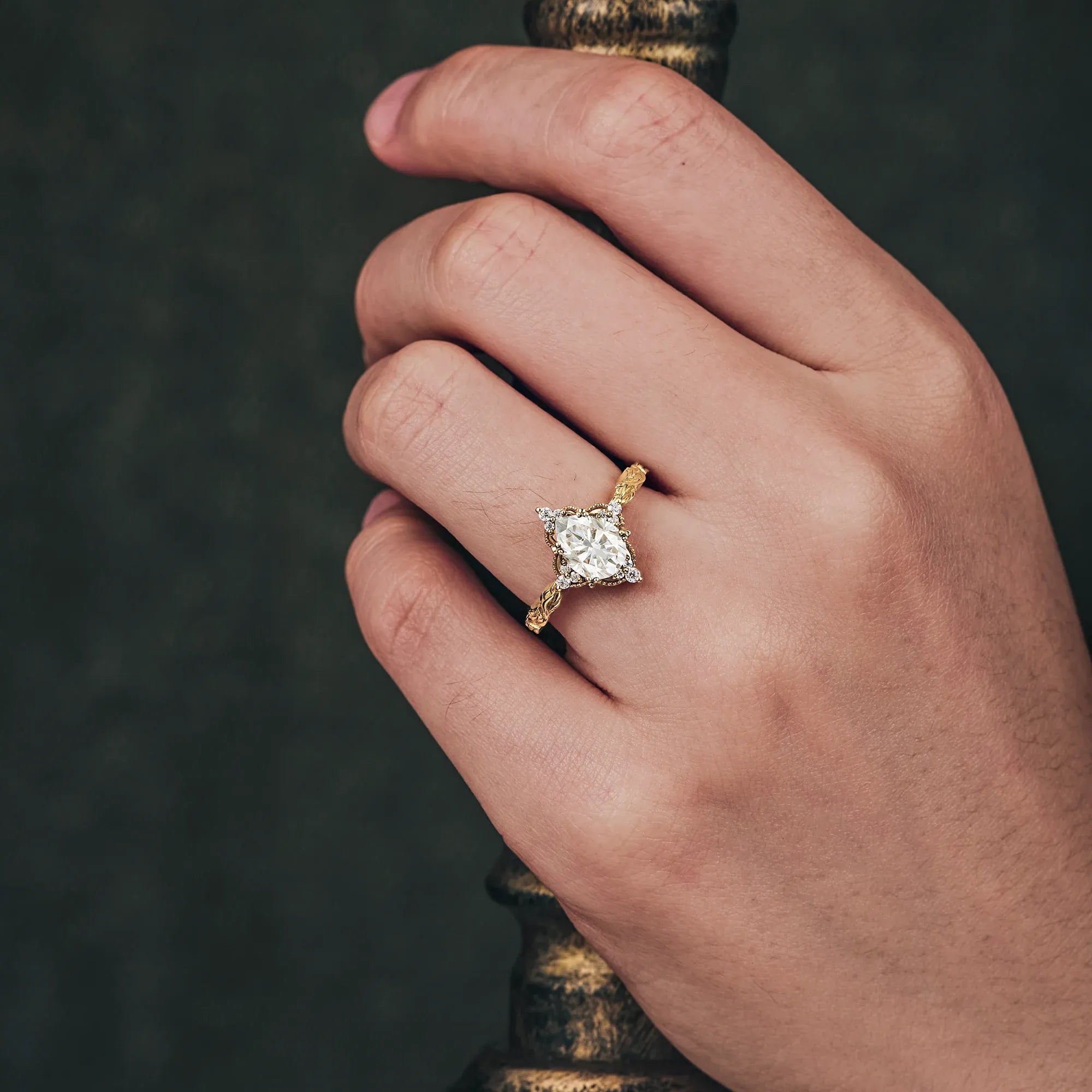 Pear Moissanite Engagement Ring - Betty - GemsMagic