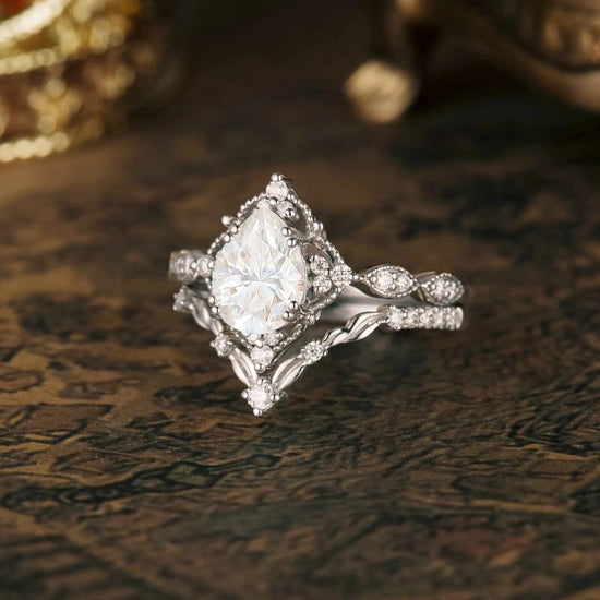 Pear Vintage Ring Set 2pcs - GemsMagic - GemsMagic