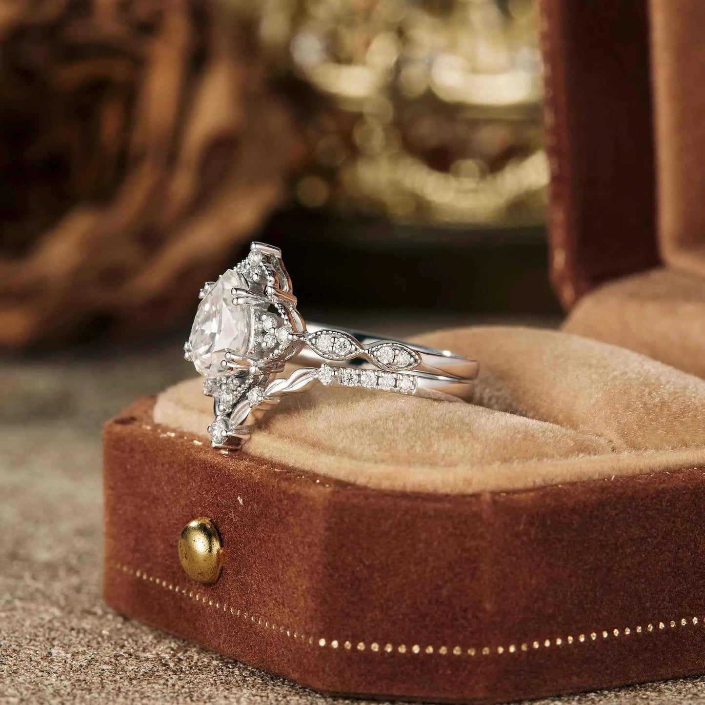 Pear Vintage Ring Set 2pcs - GemsMagic - GemsMagic