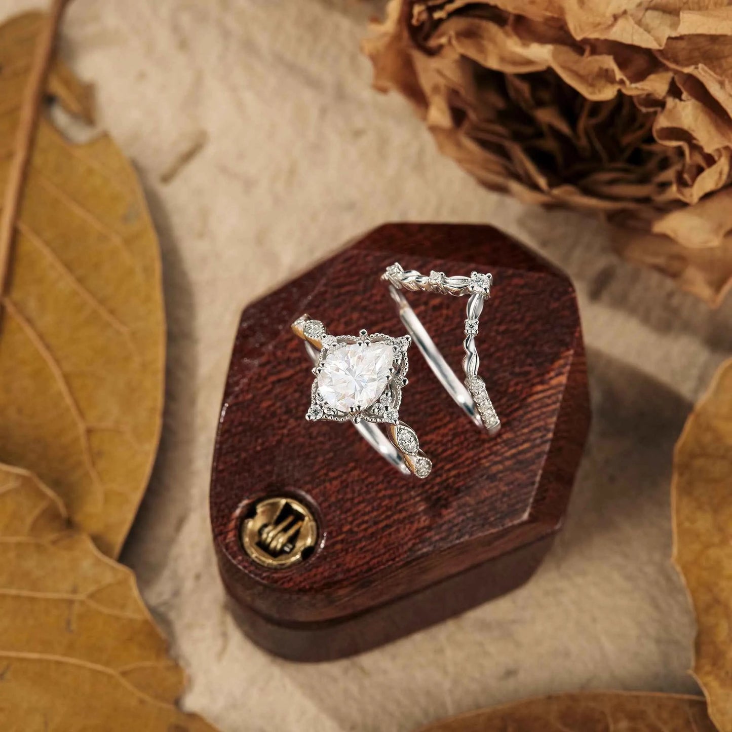 Pear Vintage Ring Set 2pcs - GemsMagic - GemsMagic