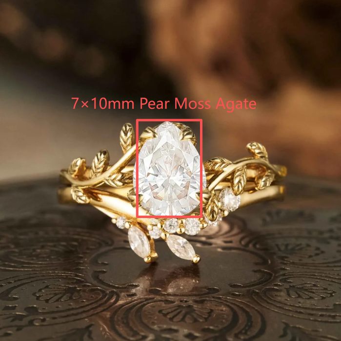 Custom Moss Agate Bridal Ring Set For Hannah Schuessler