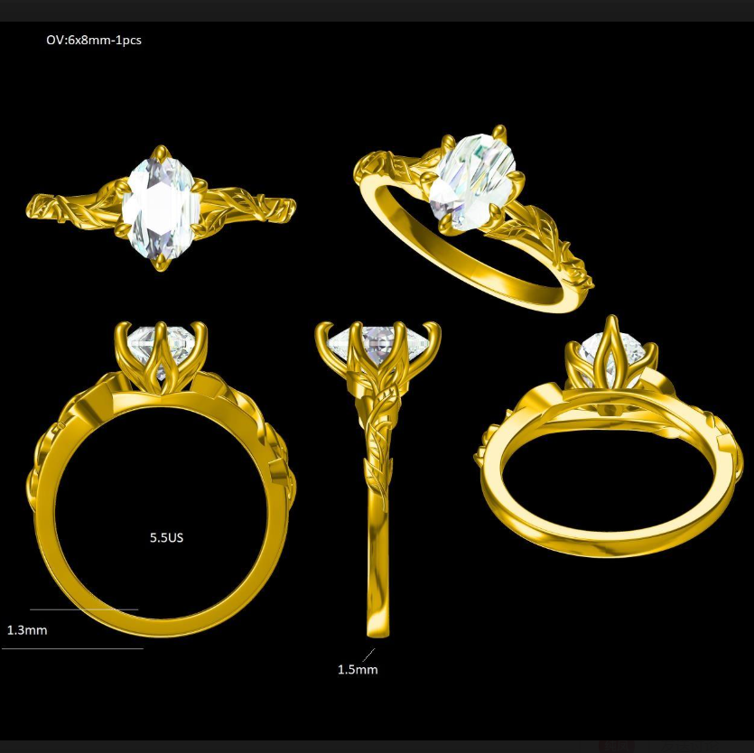 Custom Oval Cut Moissanite European Shank Engagement Ring For Maverick Campbell