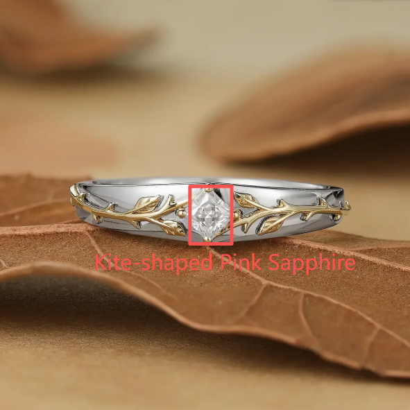 Custom Kite-shaped Pink Sapphire Bridal Set For Shijiru