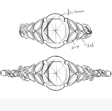 Custom Oval Cut Lab Grown Diamond Crossed Leaf Engagement Ring For Mason Gooder