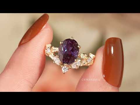 Load and play video in Gallery viewer, V-Shaped Alexandrite Engagement Ring - Scarlett
