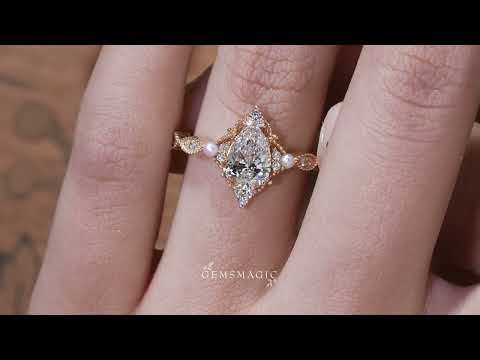 Lab Grown Diamond Ring with Pearl Accents - Eulalie