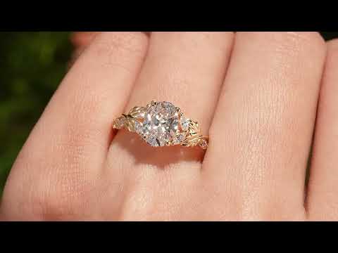 Crossed Leaf Lab Grown Diamond Engagement Ring-Thessaly