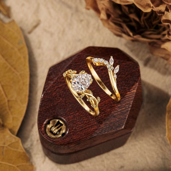 Promise Lab Grown Diamond Engagement Ring Set 2pcs - Hana - GemsMagic