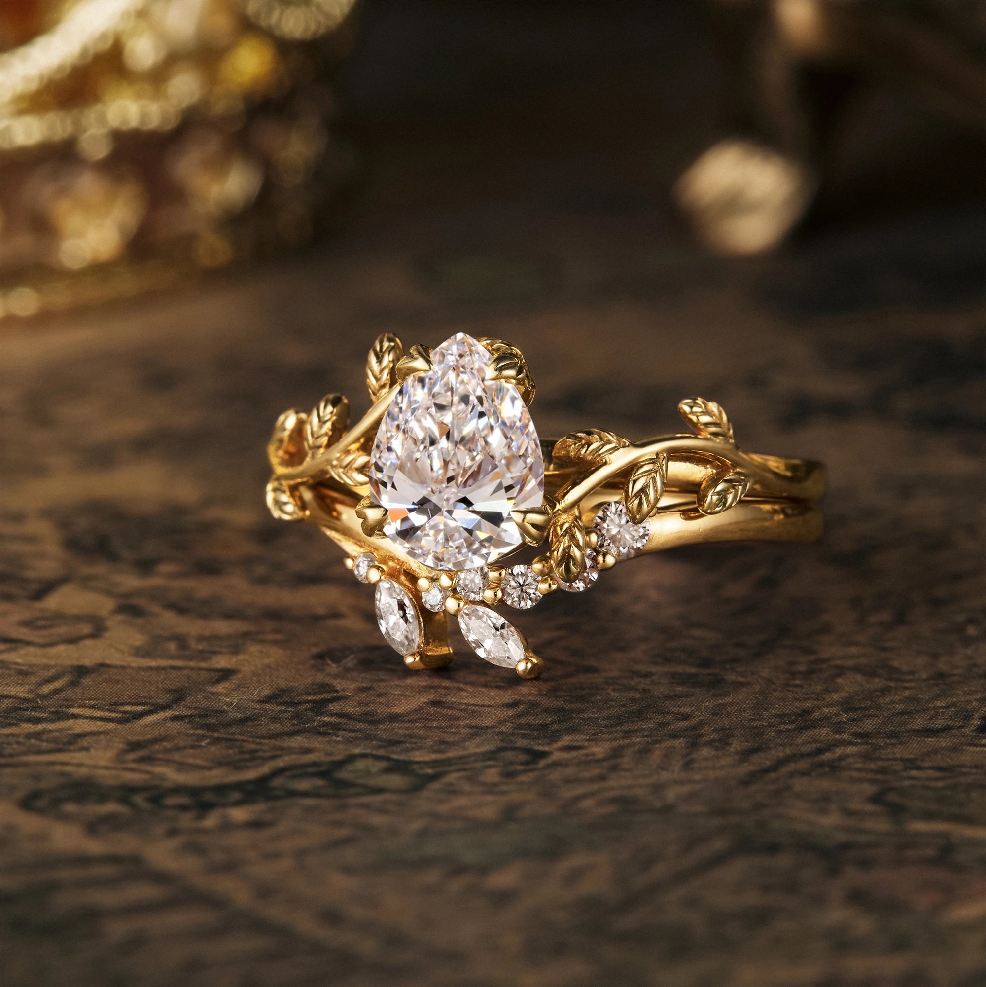 Promise Lab Grown Diamond Engagement Ring Set 2pcs - Hana - GemsMagic