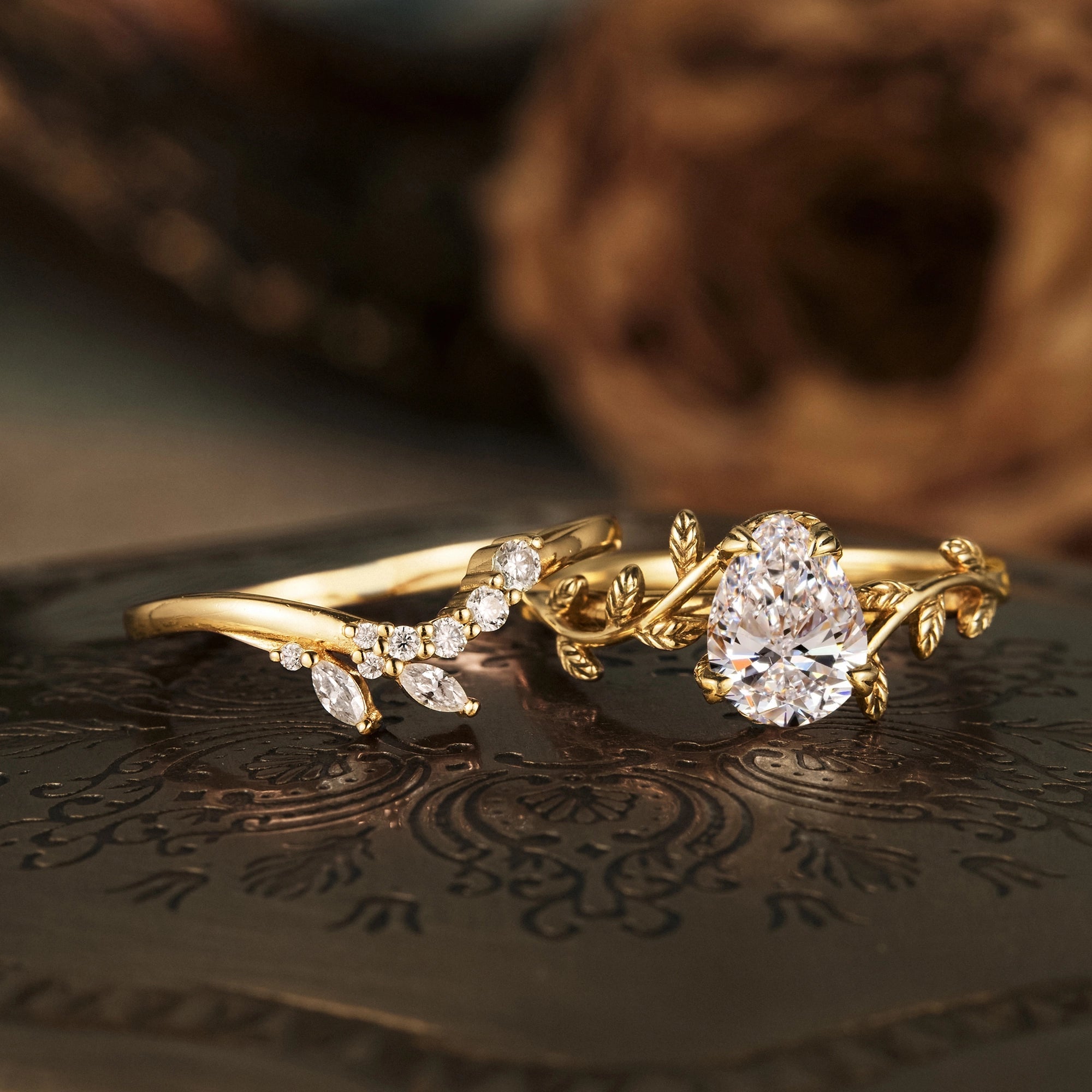 Promise Lab Grown Diamond Engagement Ring Set 2pcs - Hana - GemsMagic