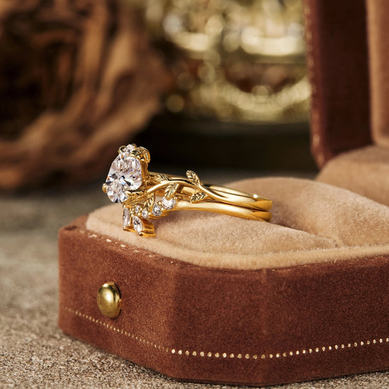 Promise Lab Grown Diamond Engagement Ring Set 2pcs - Hana - GemsMagic