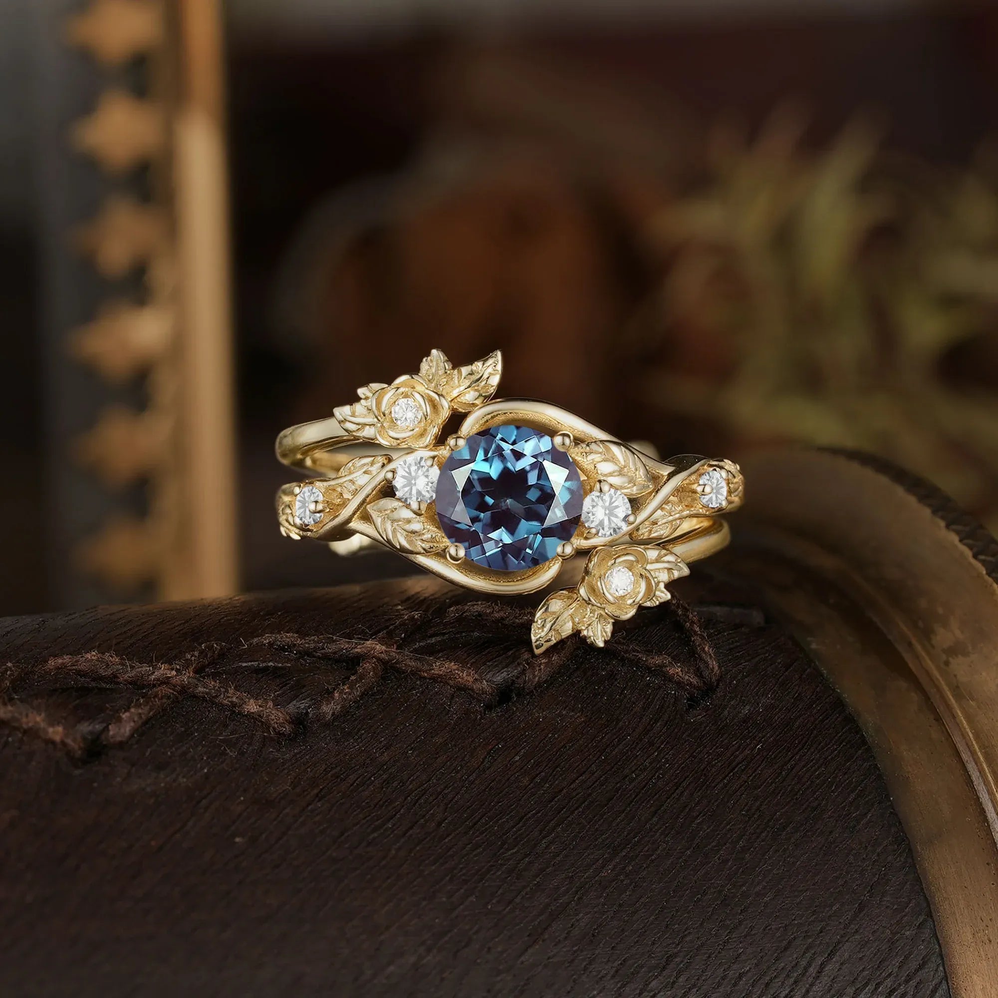 Rose Blossom: Opal Ring Set with Amethyst | Talia - GemsMagic