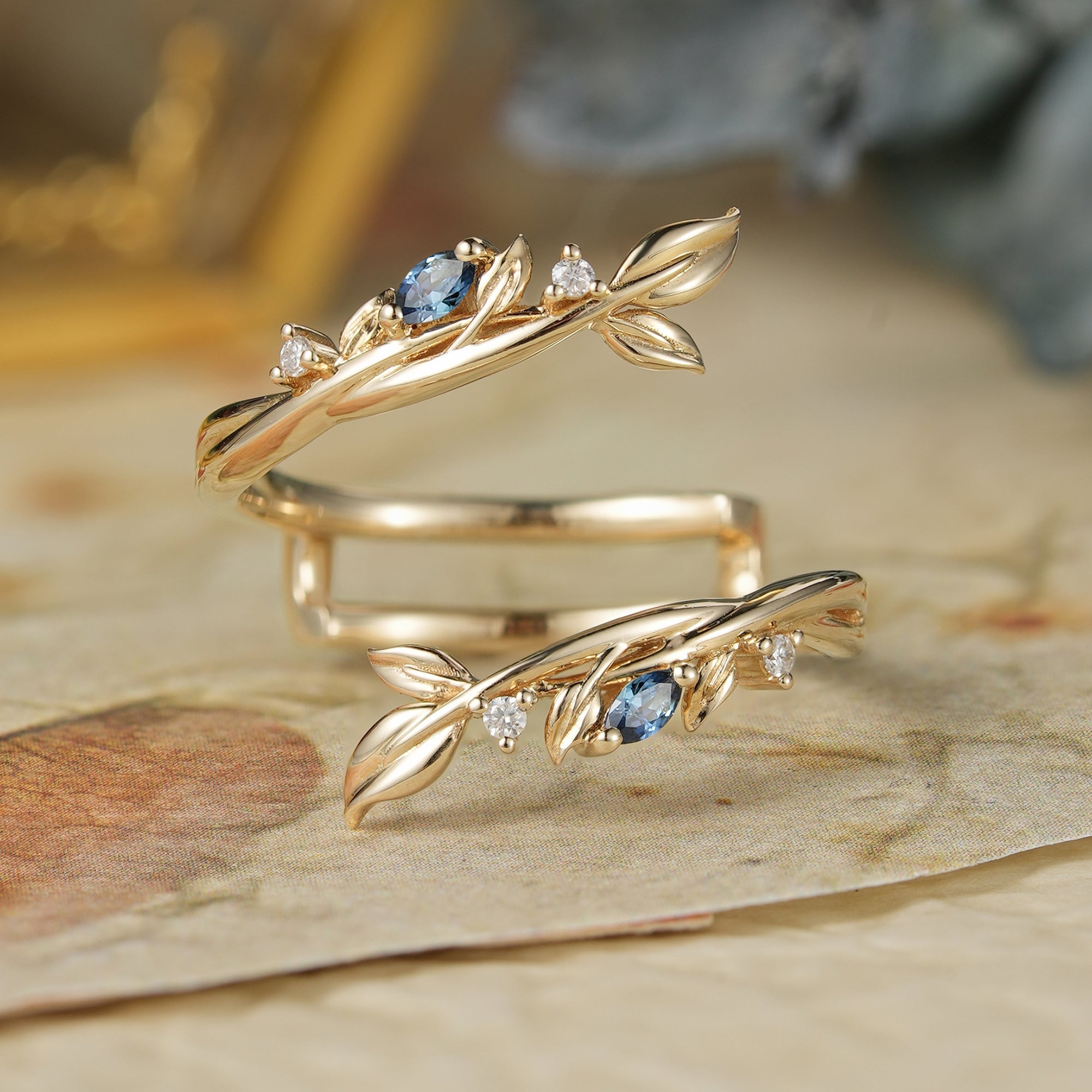 Sapphire Enhancer Wedding Band - Elodie - GemsMagic