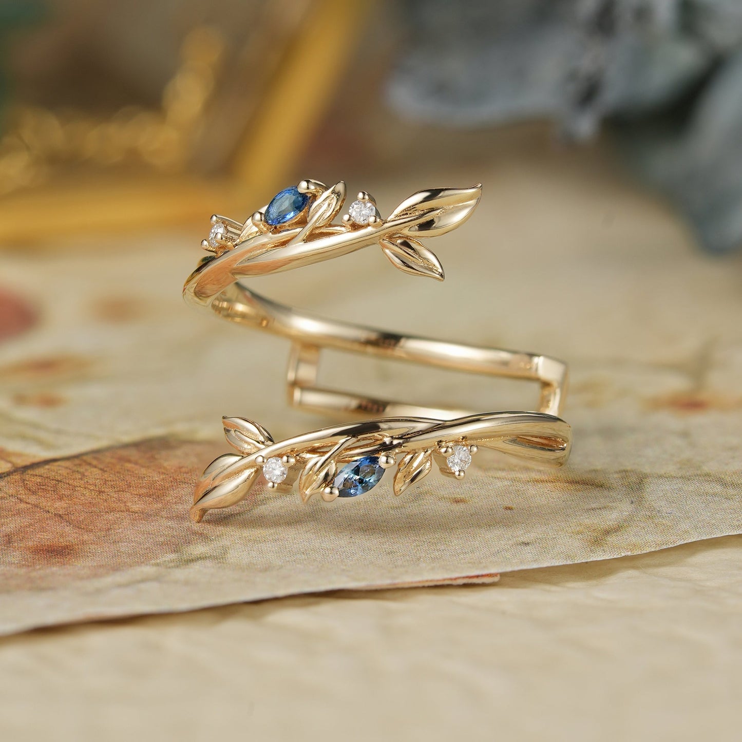 Sapphire Enhancer Wedding Band - Elodie - GemsMagic
