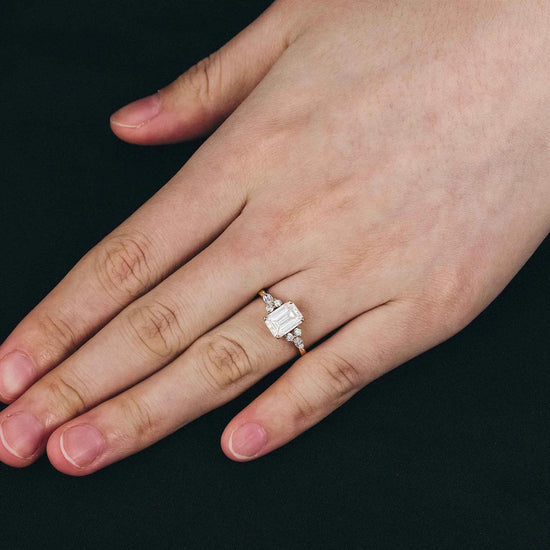 Simple and Versatile Emerald Cut Moissanite Ring - GemsMagic - GemsMagic