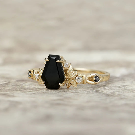 Coffin-cut Black Onyx Ring
